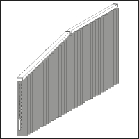 Lamellenanlagen Maßanfertigung - Slope- und rechteckige Anlage (niedrige Seite links) 